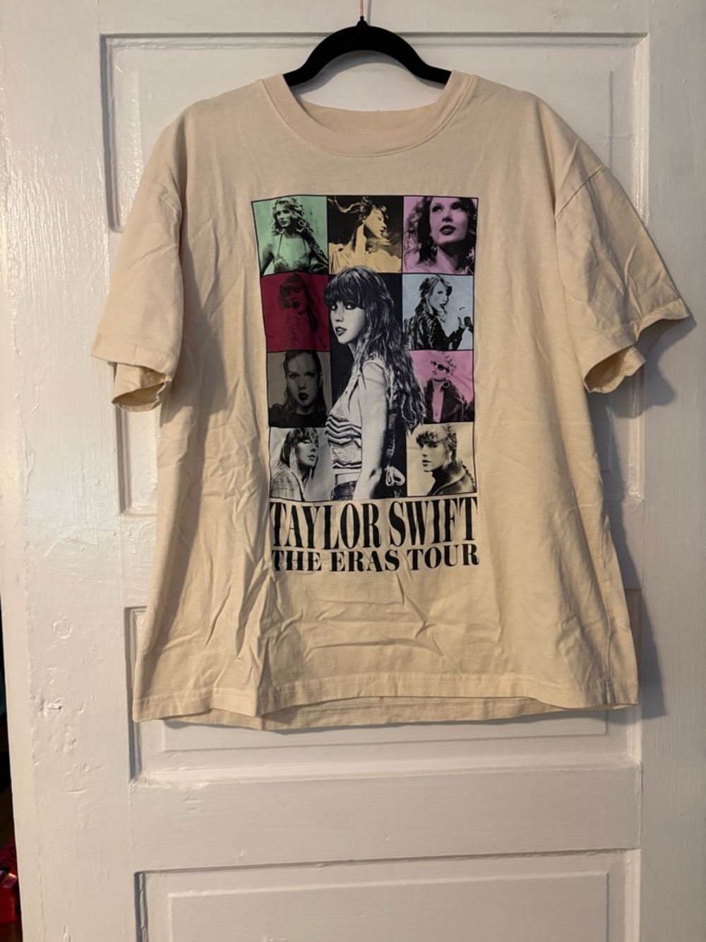 Taylor Swift Cream Tee with Multicolor Photo Panels